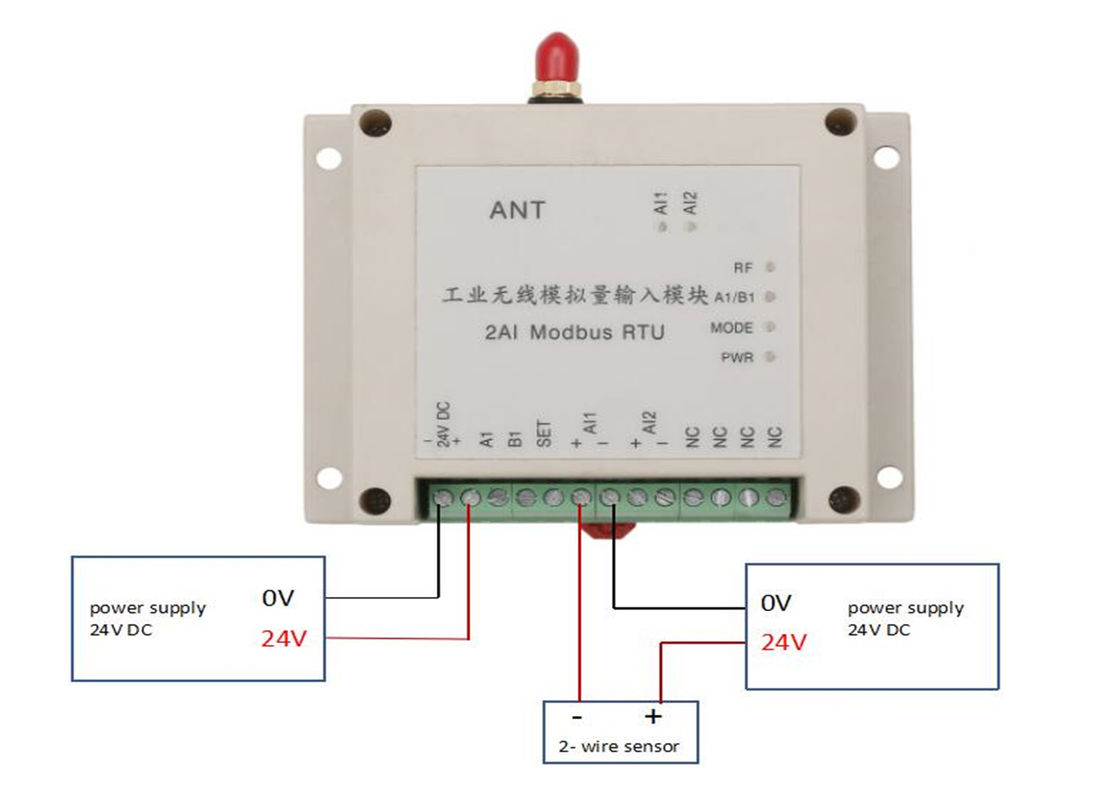 4 Channels Analog I O Module Wireless Analog Inputs 4-20mA / 0-5V Wireless Transmission 2km