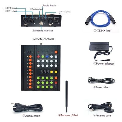 433MHz drahtloser DMX-Controller 10 Zone für die Bühnenbeleuchtung LED-Armband-Wireless-Controller
